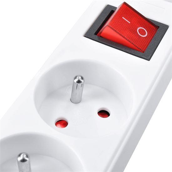 Solight prodlužovací přívod 5m,  3 zásuvky,  vypínač,  16A/ 3680W,  PVC,  bílý2 