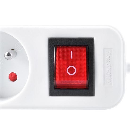 Solight prodlužovací přívod 5m,  5 zásuvek,  vypínač,  16A/ 3680W,  PVC,  bílý1 