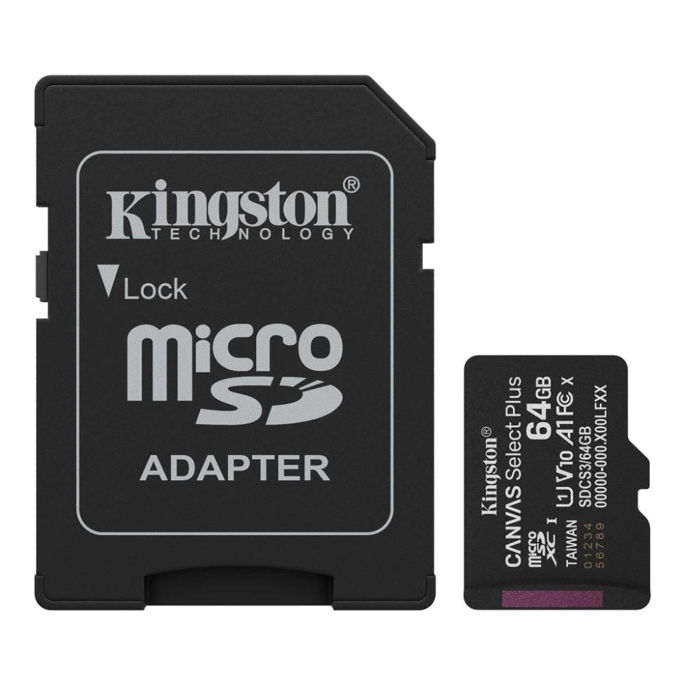Kingston Canvas Select Plus/ Micro SDXC/ 64GB/ UHS-I U1 / Class 10/ + Adaptér
