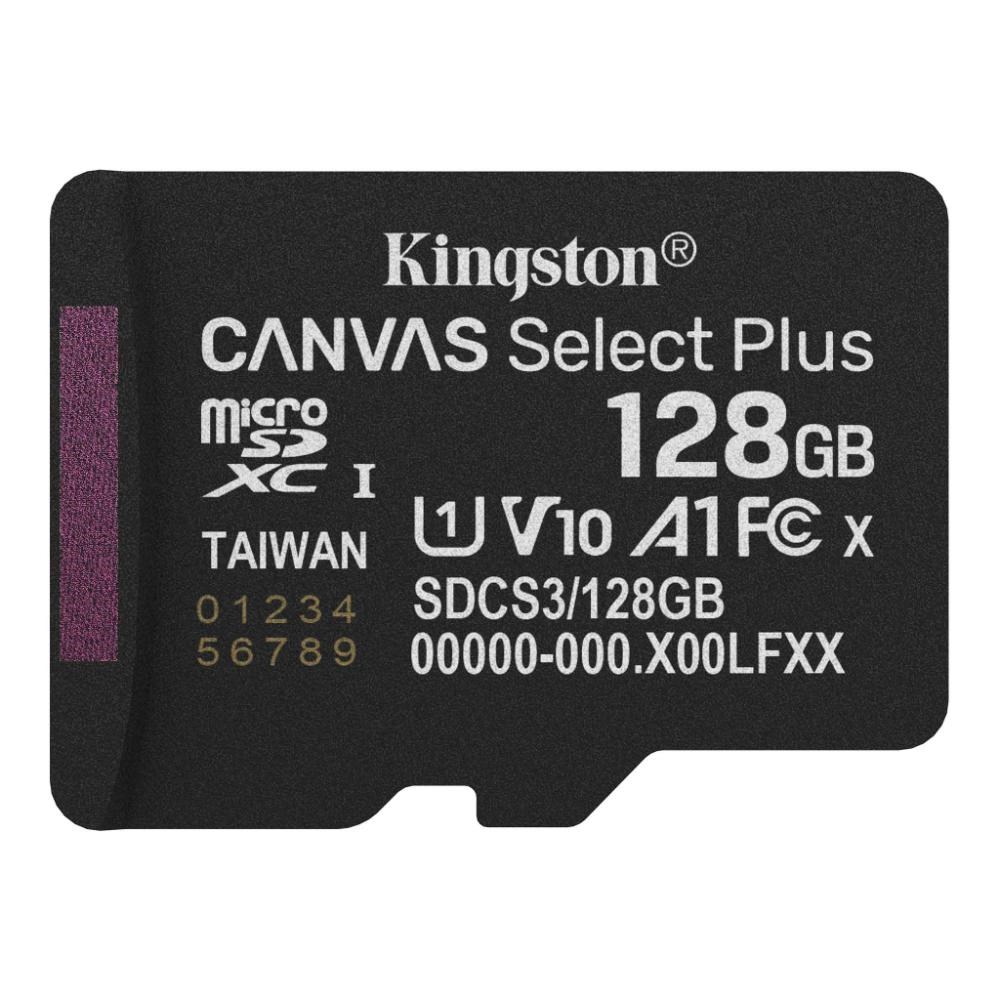 Kingston MicroSDXC karta 128GB Canvas Select Plus,  U1,  V10,  A1