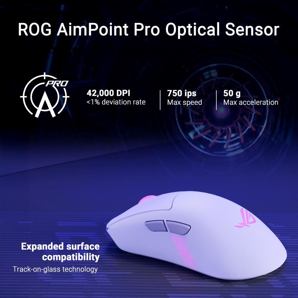 ASUS myš ROG Keris II Origin, bezdrátová herní myš, bílá9 