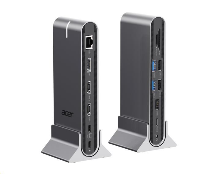 ACER 15in1 USB Type-C Universal Mini-dock: Host interface: USB-C,  2x USB-A 2.0,  1x USB-A 3.2 Gen2,  1x USB-A 3.2 Gen1,  12 