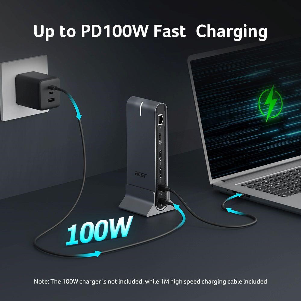 ACER 15in1 USB Type-C Universal Mini-dock: Host interface: USB-C,  2x USB-A 2.0,  1x USB-A 3.2 Gen2,  1x USB-A 3.2 Gen1,  16 