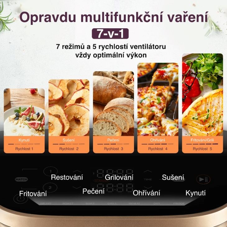 BAZAR - Cosori Turbo Tower Pro chytrá horkovzdušná fritéza 10,8l černá - Poškozený obal (Komplet)6 