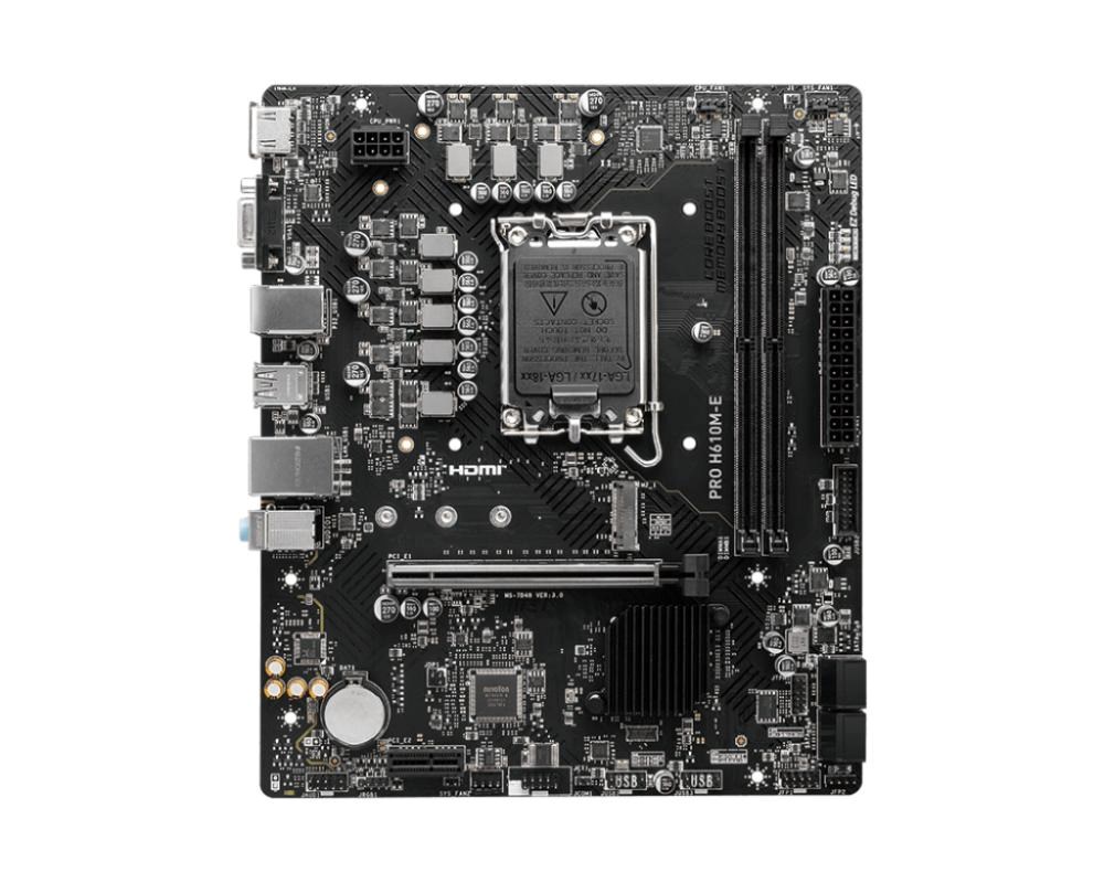 MSI MB Sc LGA1700 PRO H610M-E,  Intel H610,  2xDDR5,  1xHDMI,  1xVGA,  mATX1 