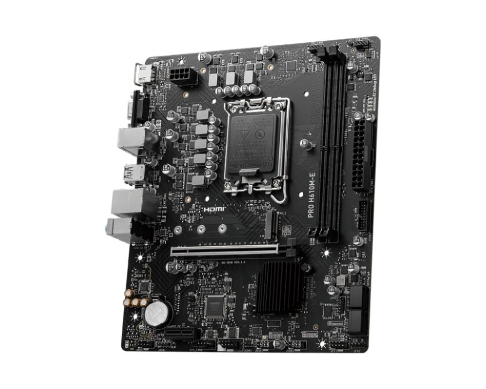 MSI MB Sc LGA1700 PRO H610M-E,  Intel H610,  2xDDR5,  1xHDMI,  1xVGA,  mATX2 