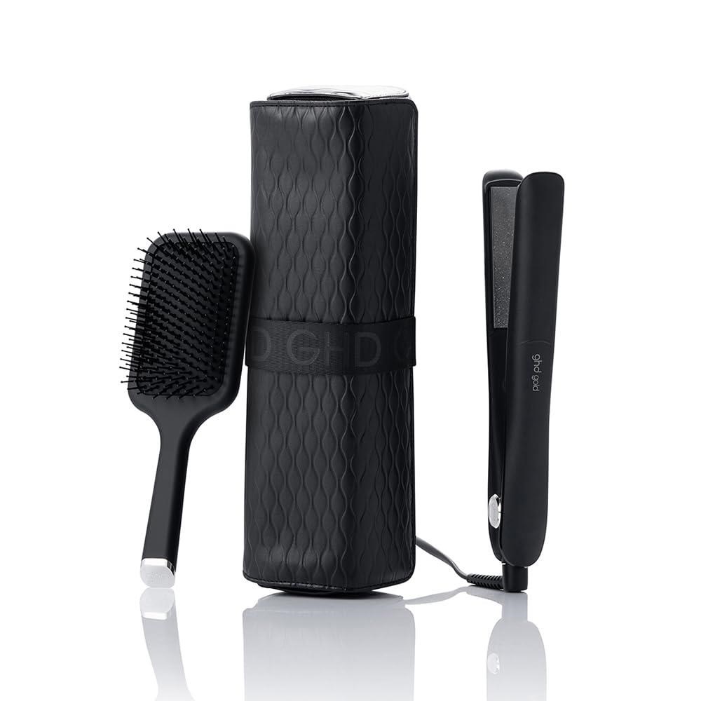 GHD Gold žehlička na vlasy, keramické destičky, dárková sada, Iced Luxe Collection, černá0 