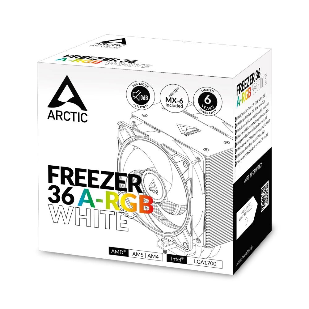 ARCTIC Chladič CPU Freezer 36 ARGB White,  2x120mm,  LGA1851,  AM55 