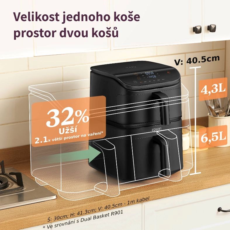 Cosori Turbo Tower horkovzdušná fritéza 10, 8l černá3 