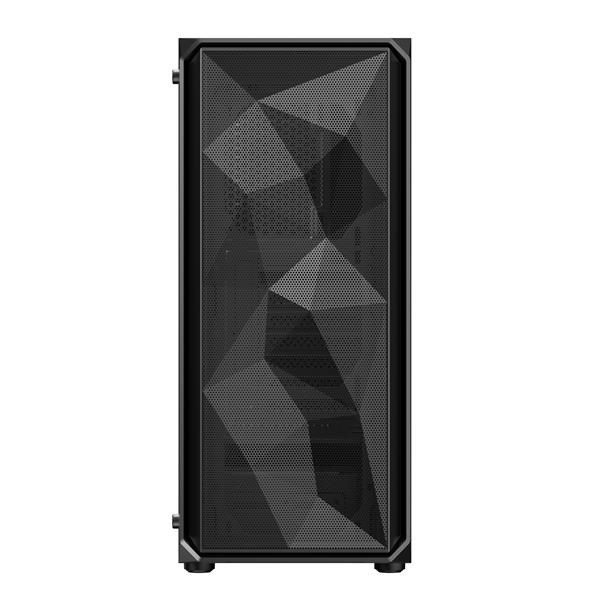 VeinX case ME19A Mid Tower,  bez zdroje,  1x USB3.0,  1x USB2.0,  4x 120mm ARGB Fan,  1x ARGB Controller,  černá1 