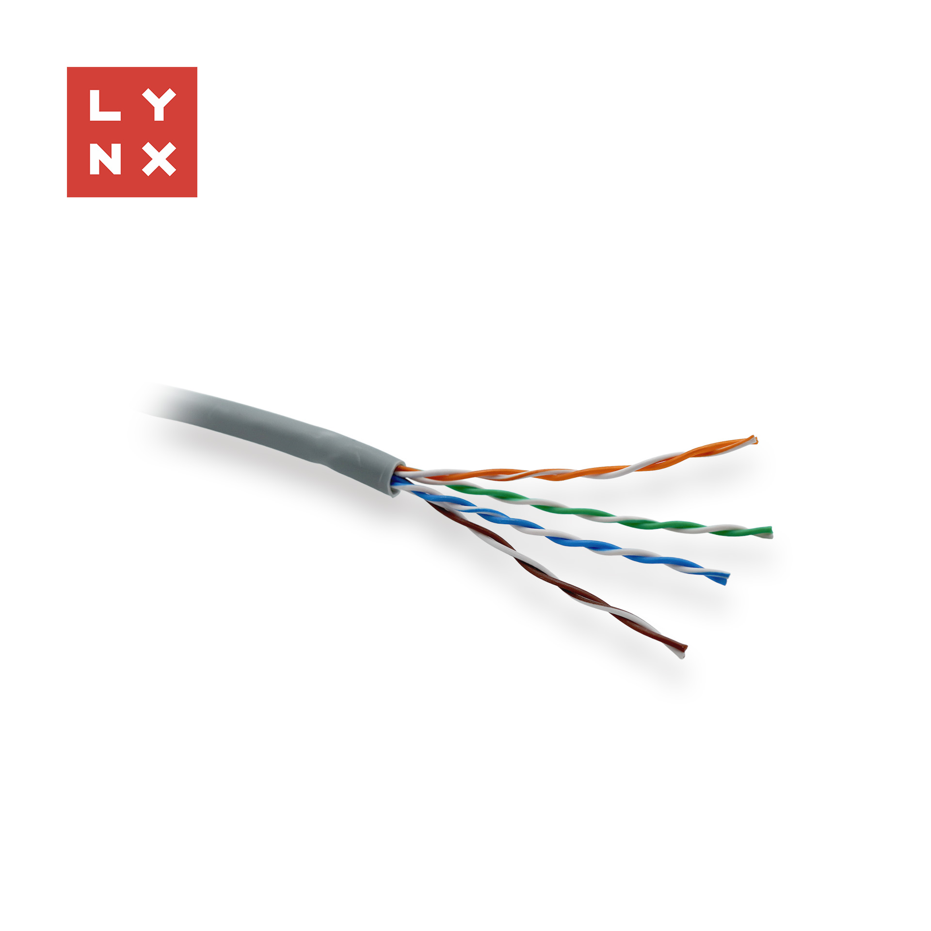 LYNX UTP kabel Cat5e,  LSOH,  celoměděný,  vnitřní,  šedý,  box 305m0 