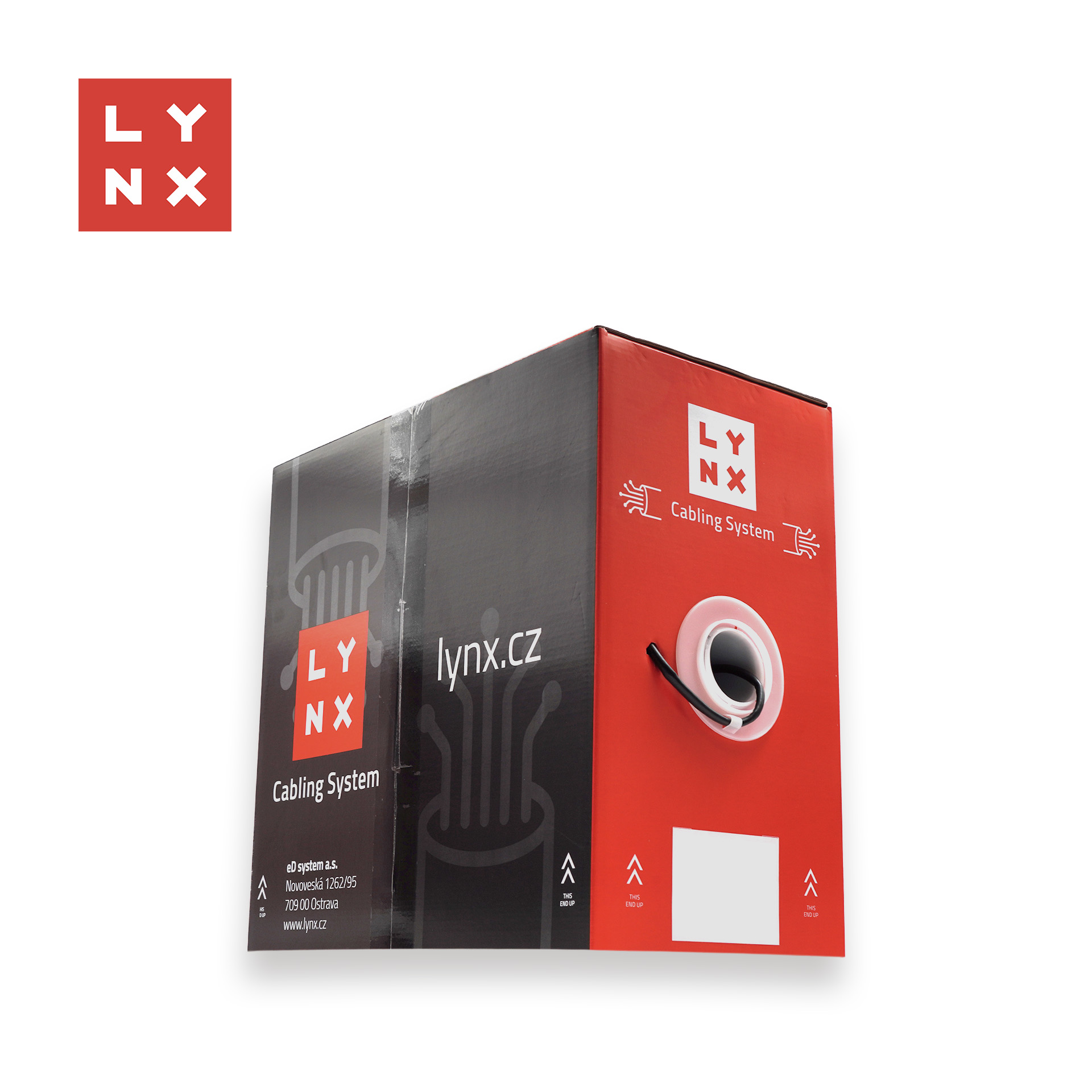 LYNX UTP kabel Cat5e,  PE (Fca),  celoměděný,  venkovní,  černý,  box 305m1 