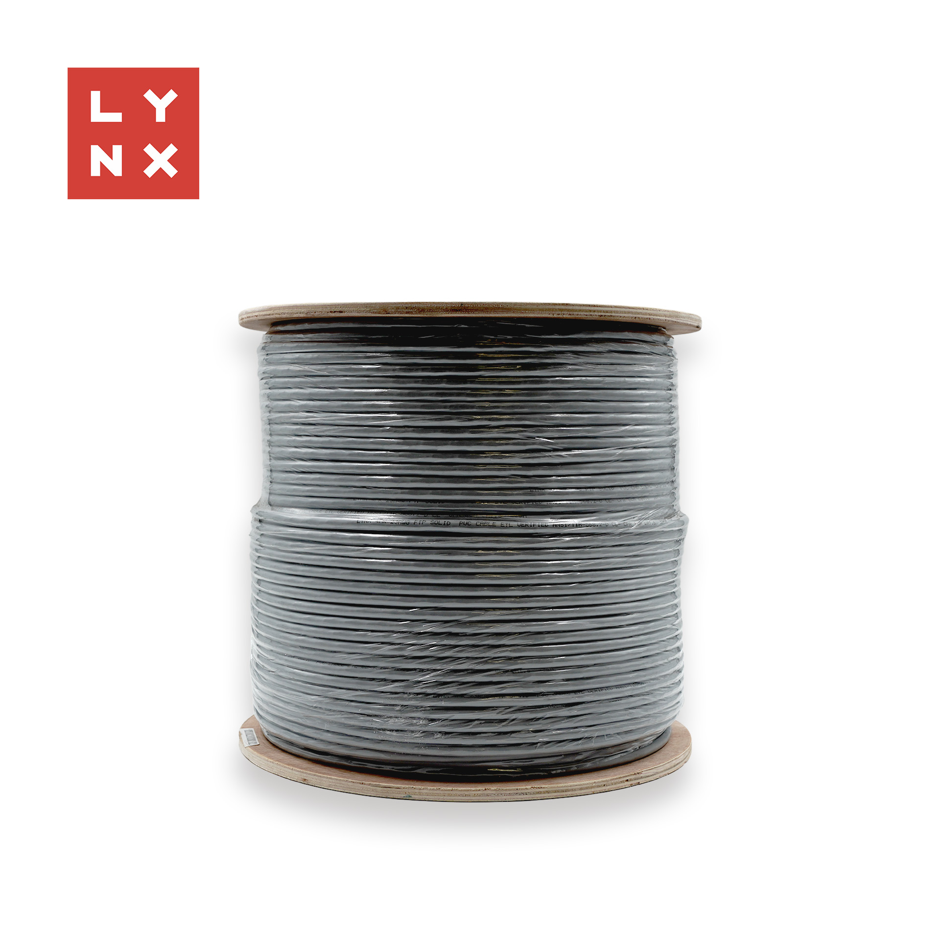 LYNX FTP kabel,  Cat6,  PVC (Eca),  celoměděný,  vnitřní,  šedý,  cívka 305m1 