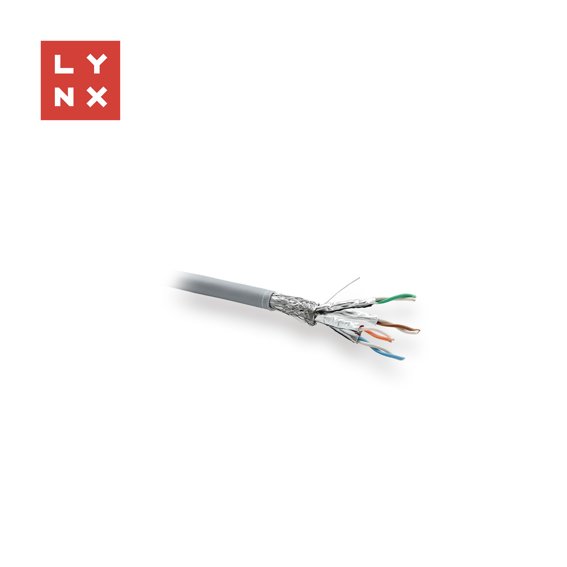 LYNX SFTP kabel,  Cat6a,  LSZH,  celoměděný,  vnitřní,  šedý,  cívka 500m0 