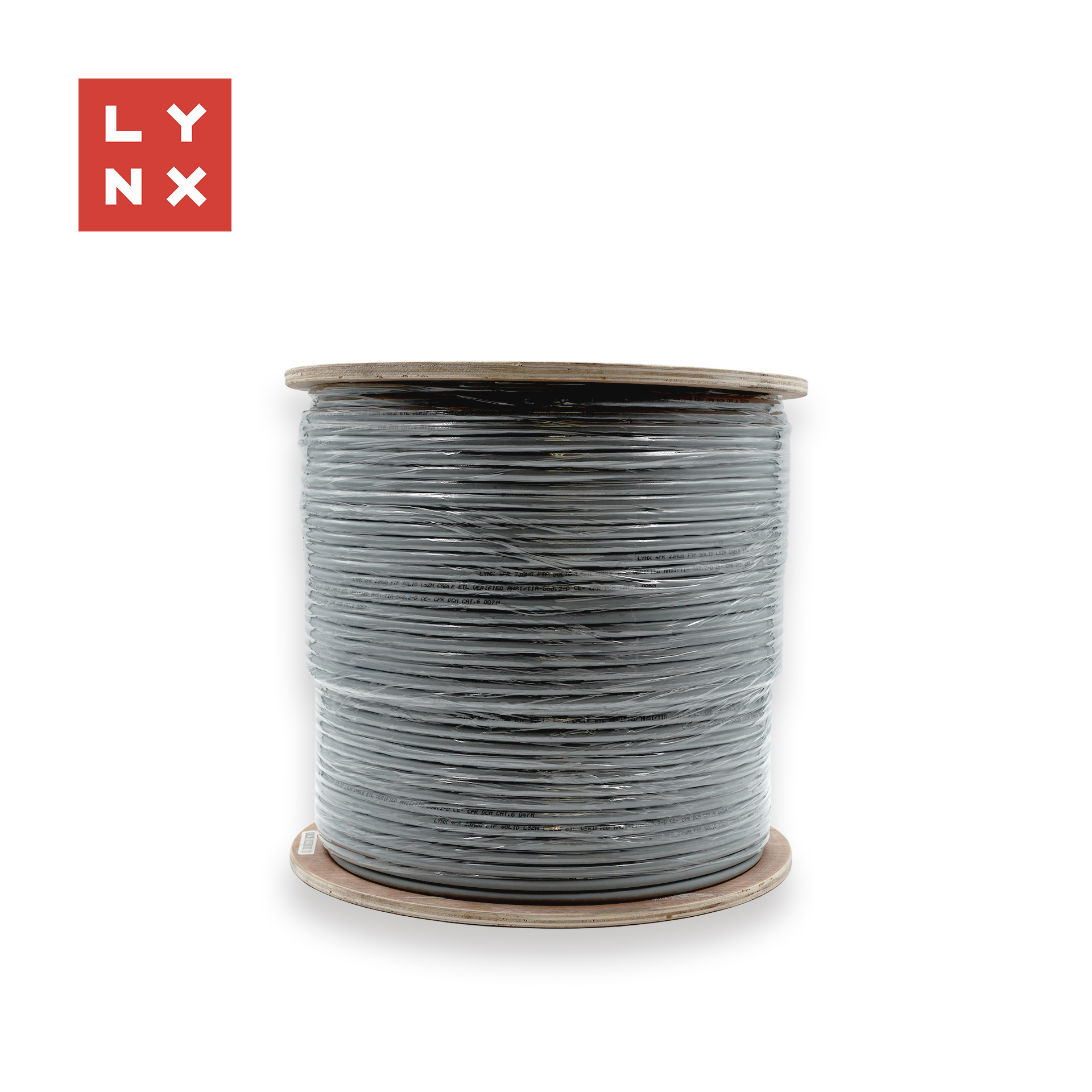 LYNX SFTP kabel,  Cat6a,  LSZH,  celoměděný,  vnitřní,  šedý,  cívka 500m1 