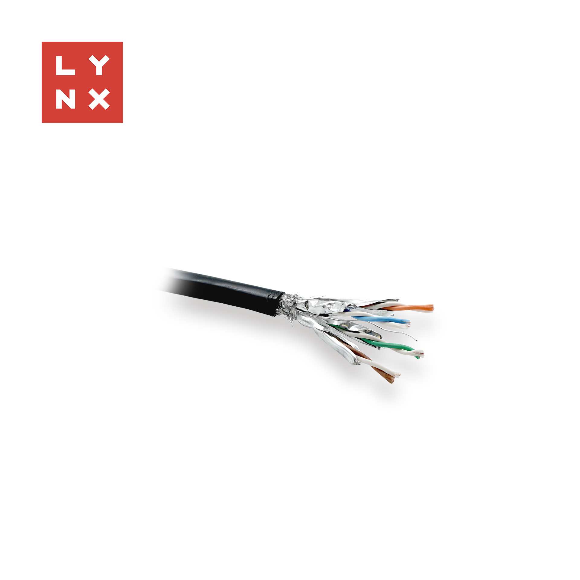 LYNX SFTP kabel, Cat6a, PE, celoměděný, venkovní, černý,  cívka 500m0 