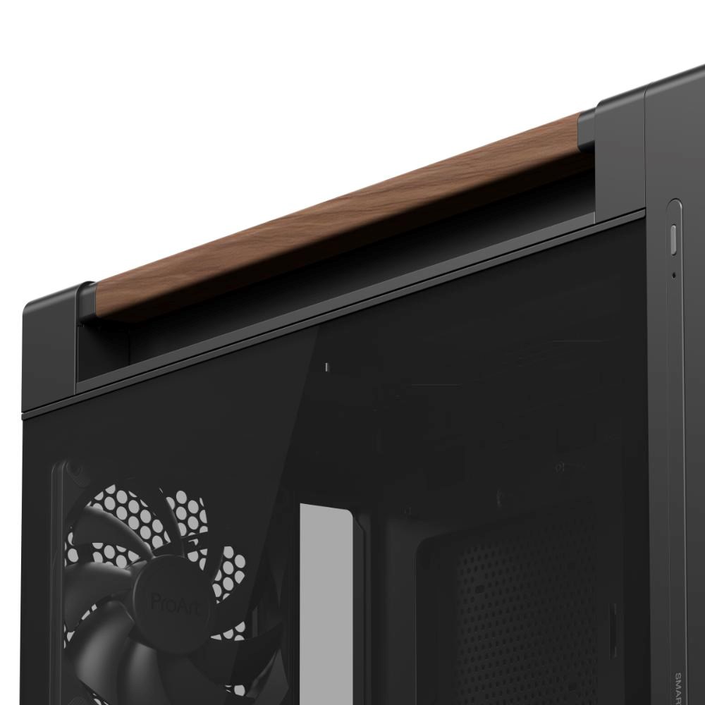 ASUS case PROART PA602 WALNUT WOOD MODERN TG,  Mid Tower,  průhledná bočnice,  černá12 