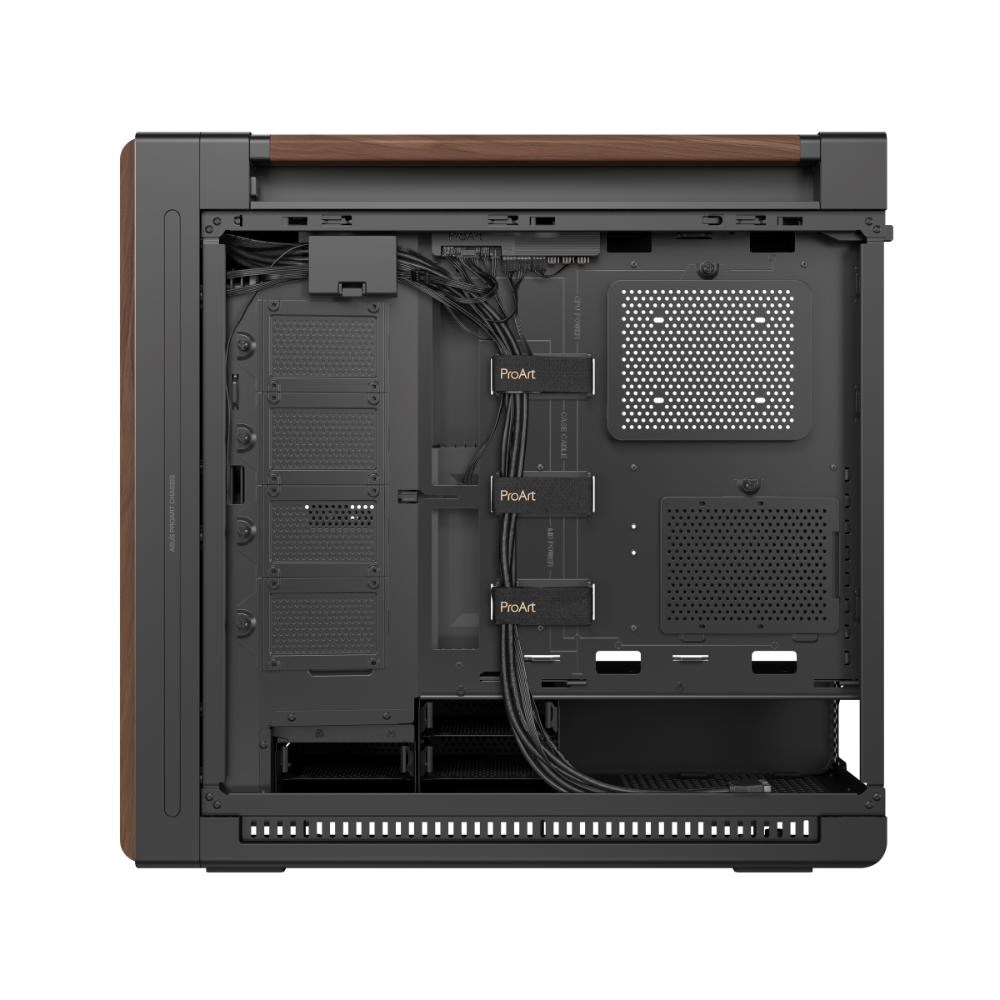 ASUS case PROART PA602 WALNUT WOOD MODERN TG,  Mid Tower,  průhledná bočnice,  černá16 