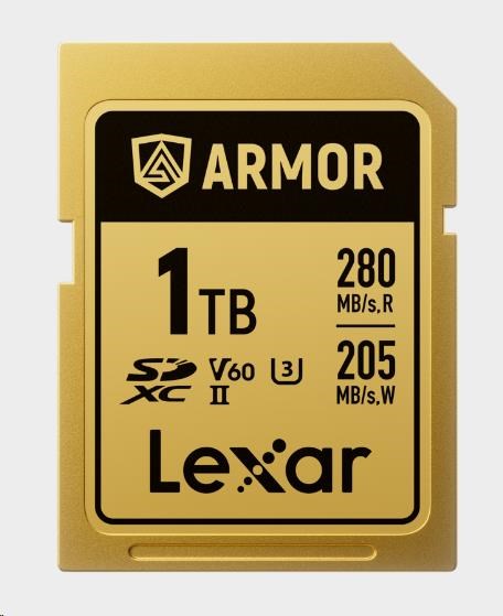 Lexar SDXC ARMOR Gold UHS-II U3,  Stainless Steel,  IP68 R280/ W210 (V60) 1TB0 