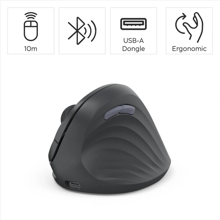 Hama vertikálna ergonomická bezdrôtová myš EWM-600R,  pre pravákov,  nabíjacia,  čierna8 