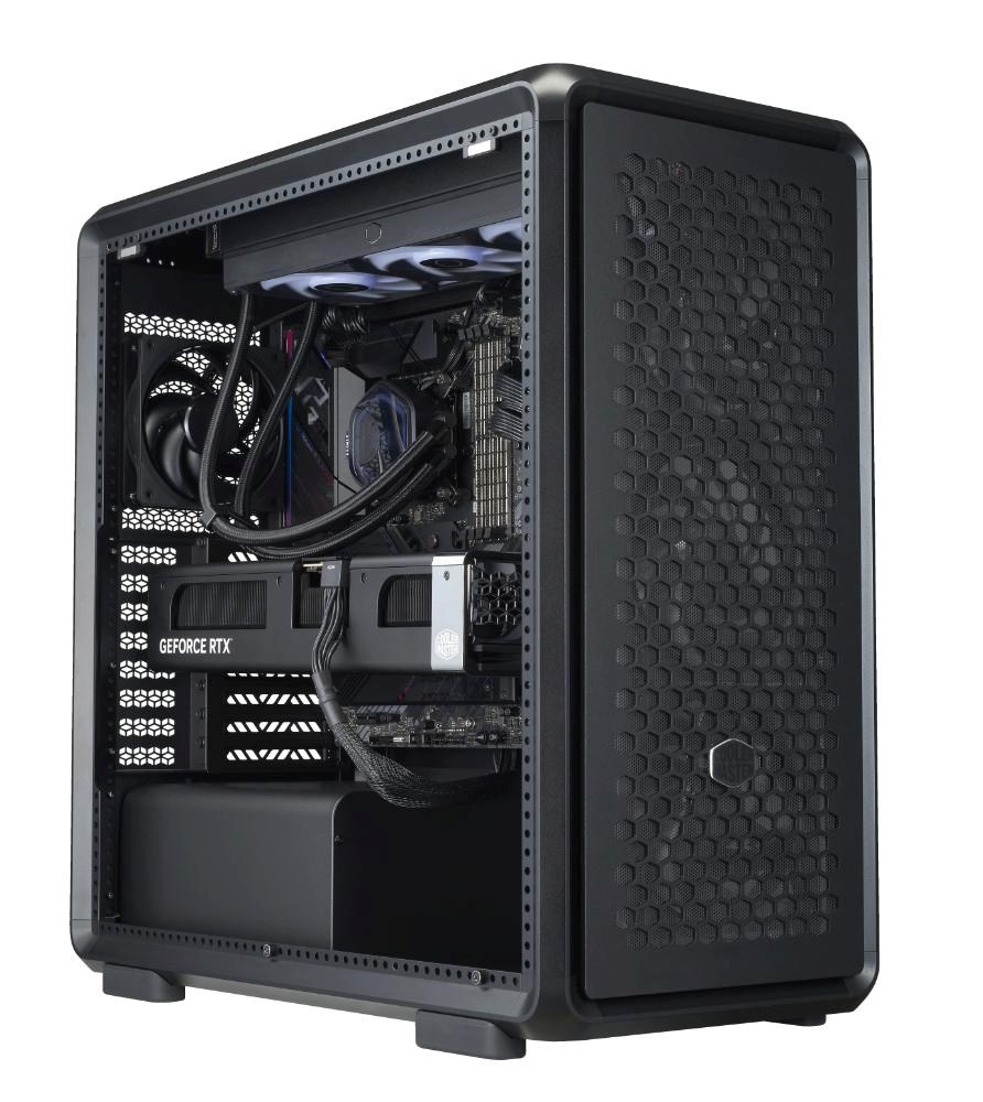 Cooler Master case MasterFrame 600 Black,  Průhledná bočnice,  ATX,  3x 140mm Fan,  1x 120mm Fan,  Černá1 