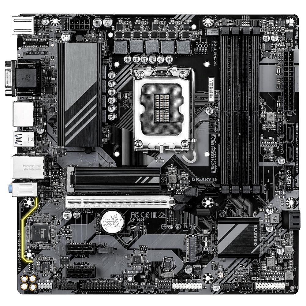 GIGABYTE MB Sc LGA1700 B760M DS3H GEN5,  Intel B760,  4xDDR5,  2xDP,  1xHDMI,  1xVGA,  mATX1 