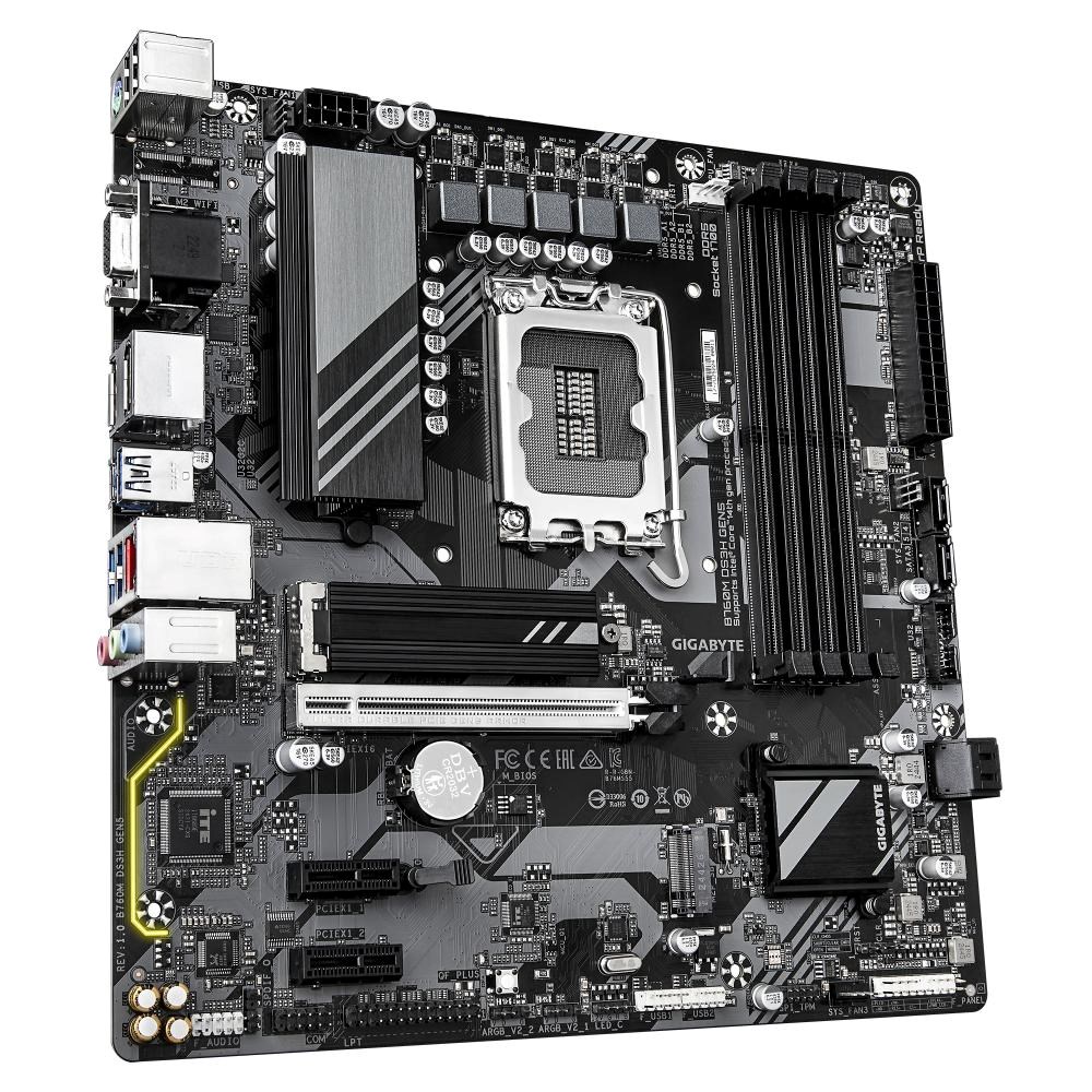 GIGABYTE MB Sc LGA1700 B760M DS3H GEN5,  Intel B760,  4xDDR5,  2xDP,  1xHDMI,  1xVGA,  mATX2 