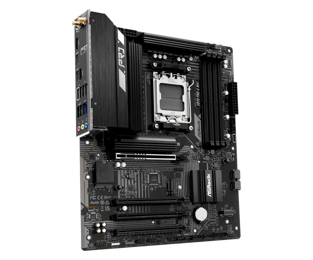ASRock MB Sc AM5 X870 PRO-A WIFI,  AMD X870,  4xDDR5,  1xHDMI,  2xUSB4,  WI-FI2 