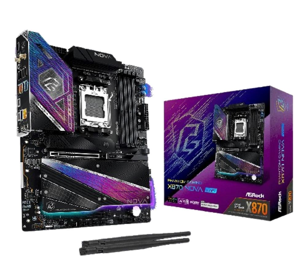 ASRock MB Sc AM5 X870 NOVA WIFI,  AMD X870,  4xDDR5,  1xHDMI,  2xUSB4,  WI-FI3 
