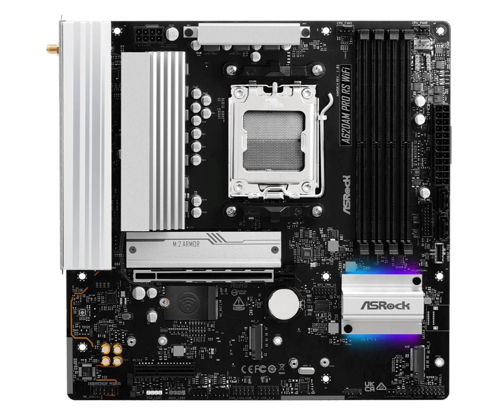 ASRock MB Sc AM5 A620AM PRO RS WIFI,  AMD X620,  4xDDR5,  1xHDMI,  1xDP,  WI-FI4 