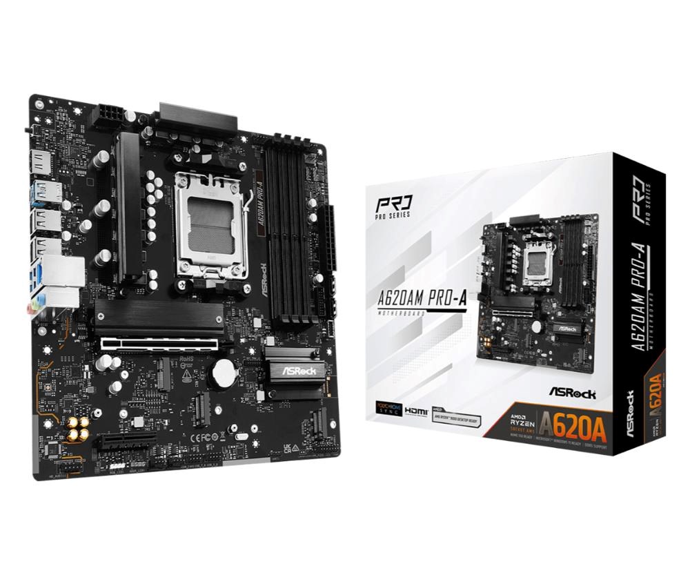 ASRock MB Sc AM5 A620AM PRO-A,  AMD A620A,  4xDDR5,  1xHDMI4 