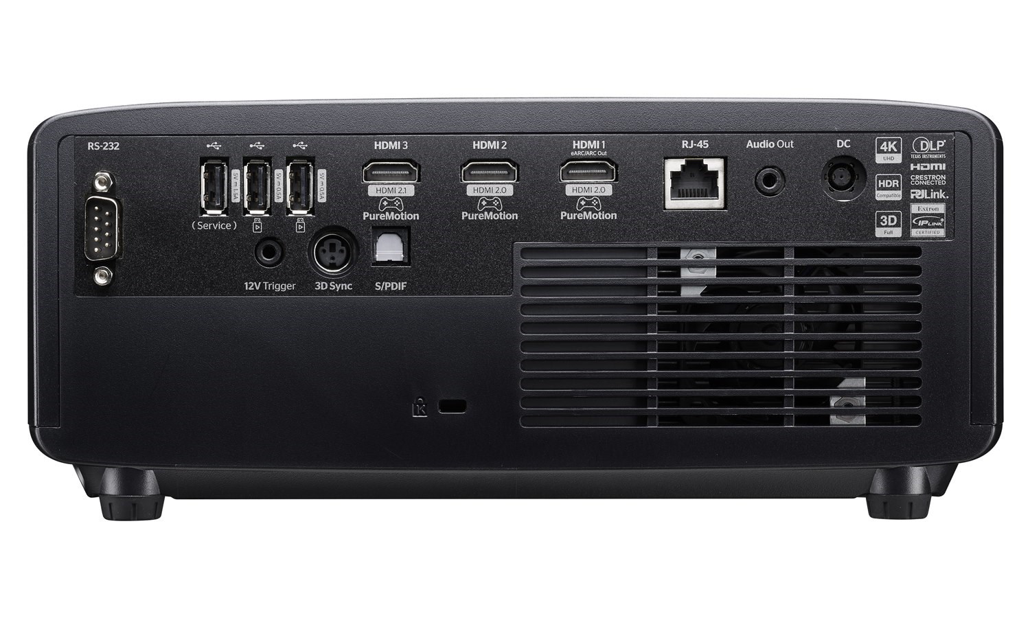 Optoma projektor UHZ58LV (DLP,  Laser,  UHD,  3000 ANSI,  HDMI,  RS232,  RJ45,  USB-A power,  repro 1x15W)4 
