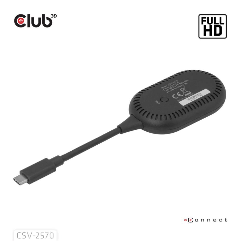 Club3D Bezdrátový adaptér (vysílač) USB-C na HDMI,  Full HD,  dosah 25m7 