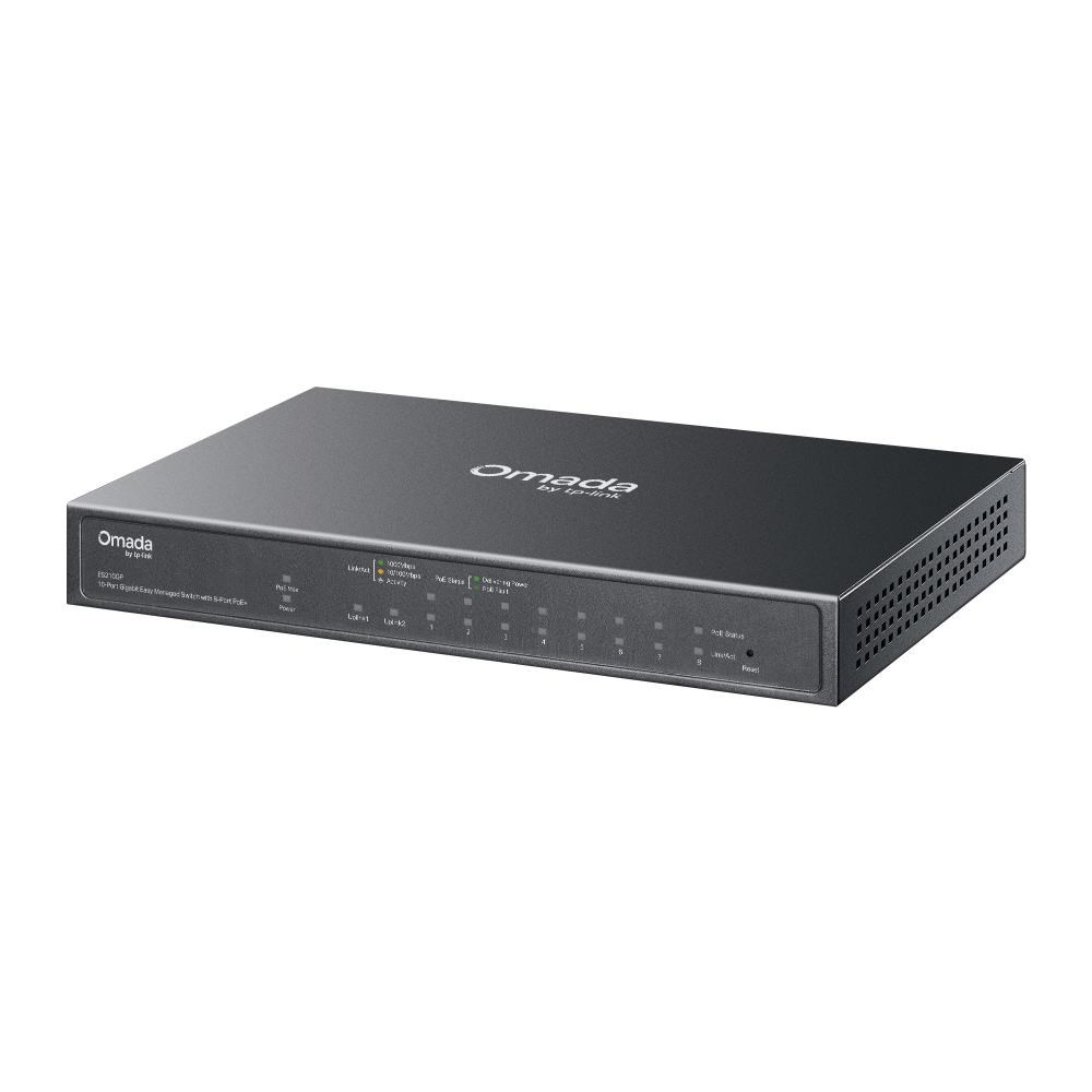 TP-Link OMADA switch ES210GP (9xGbE, 1xGbE/ SFPcombo, 8xPoE+, 63W,  fanless)2 