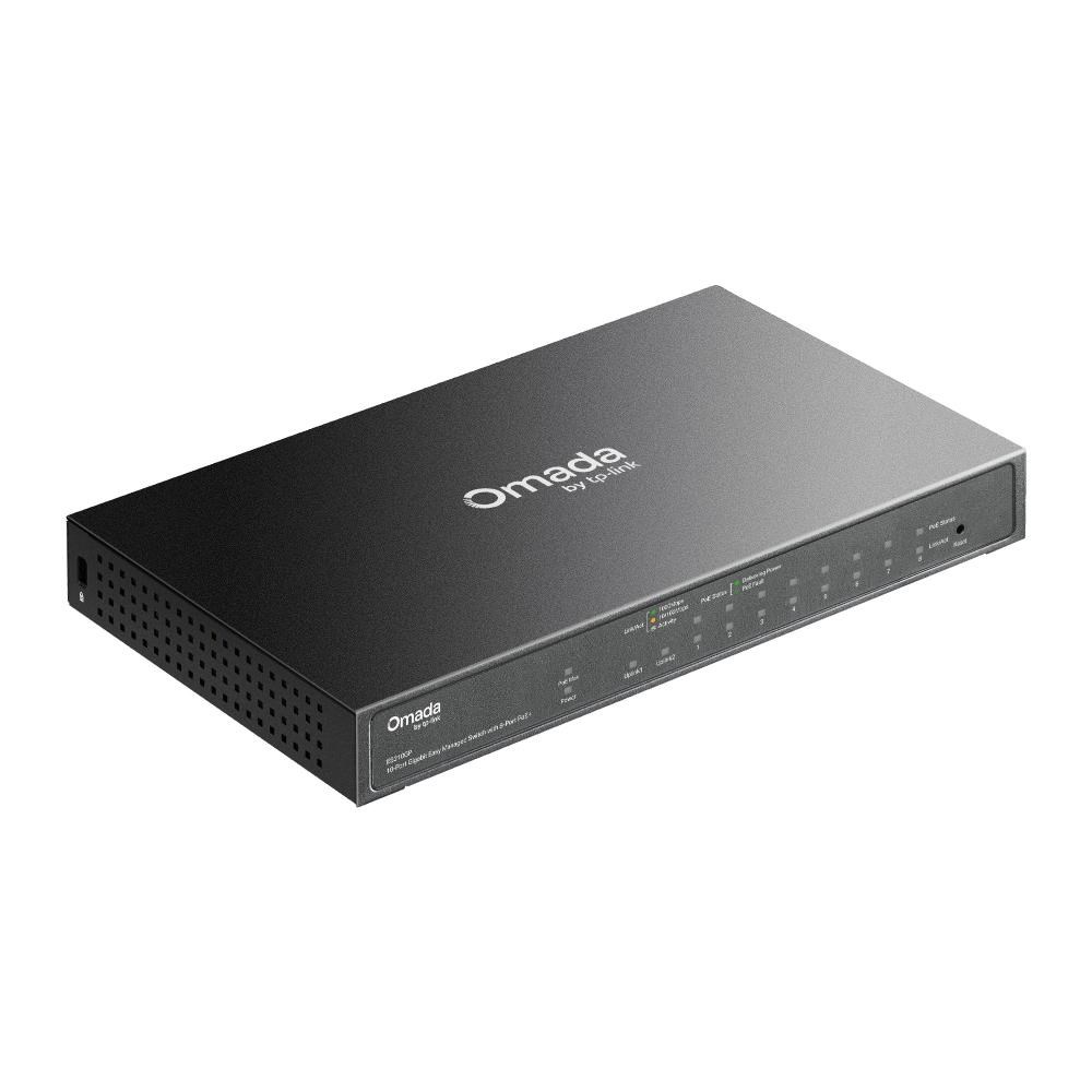 TP-Link OMADA switch ES210GP (9xGbE, 1xGbE/ SFPcombo, 8xPoE+, 63W,  fanless)3 