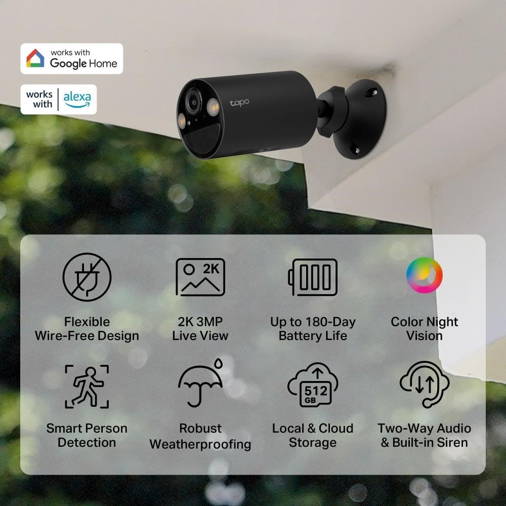 TP-Link Tapo C411 venkovní kamera (3MP,  2K QHD,  1296p,  IR 9m,  WiFi,  micro SD card,  IP65)3 