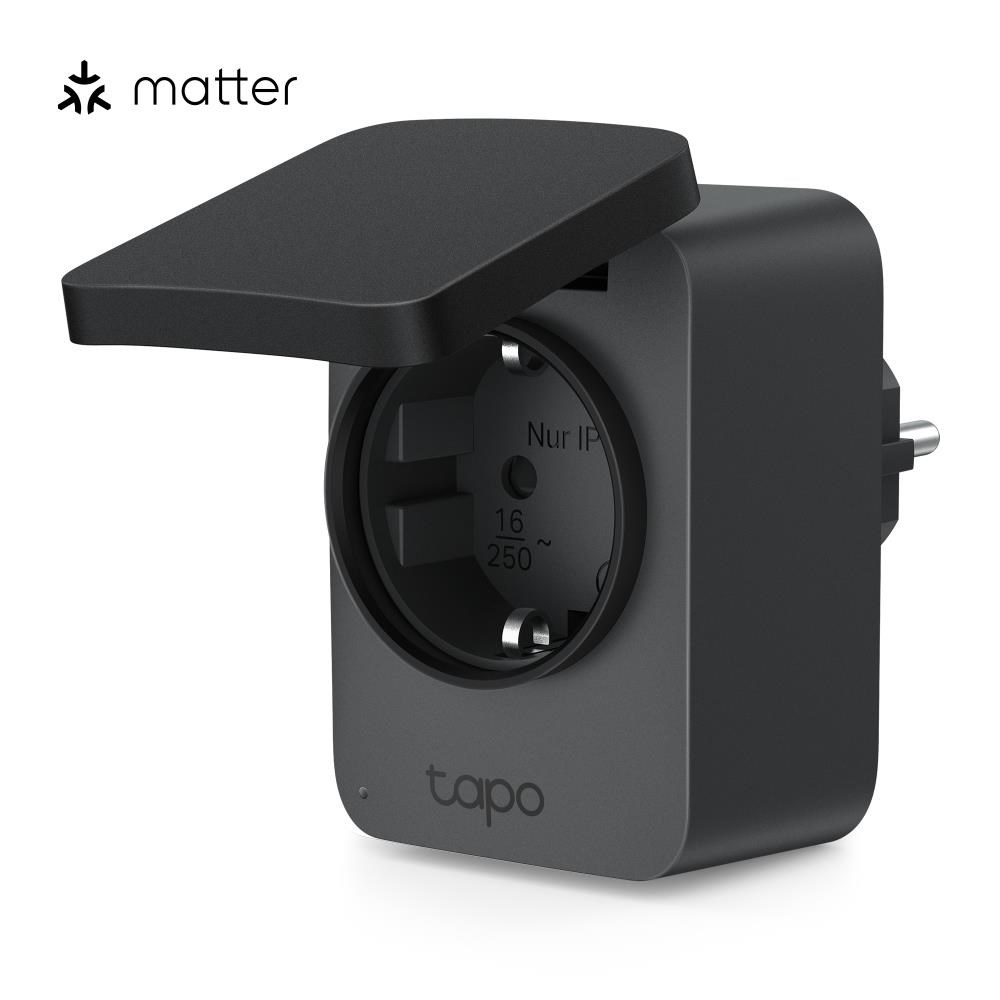 TP-Link Tapo P410M venkovní chytrá WiFi mini zásuvka (3680W, 16A, 2, 4 GHz, BT, IP54, Matter certified)0 
