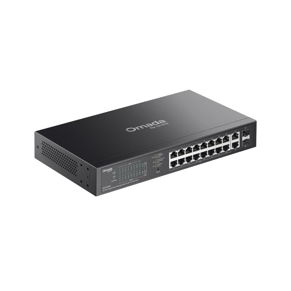 TP-Link OMADA switch ES220GP (18xGbE, 2xSFP, 16xPoE+, 150W)3 