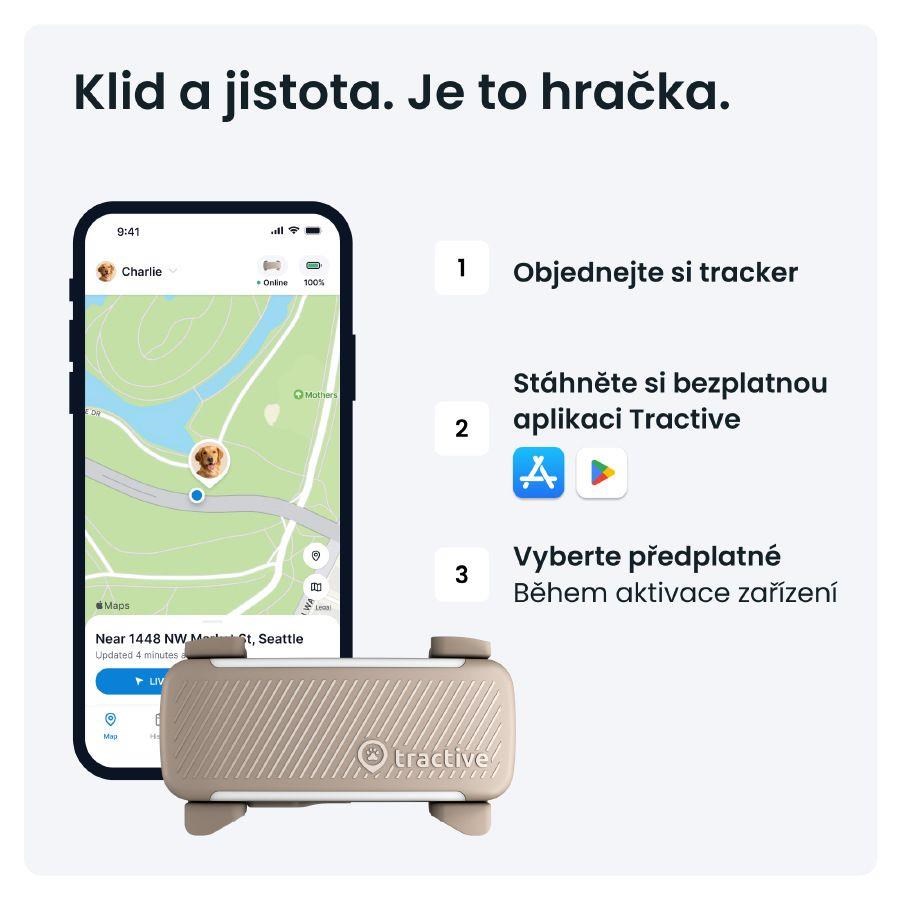 Tractive DOG 6 – GPS lokátor pro psy a monitor zdraví,  hnědý9 