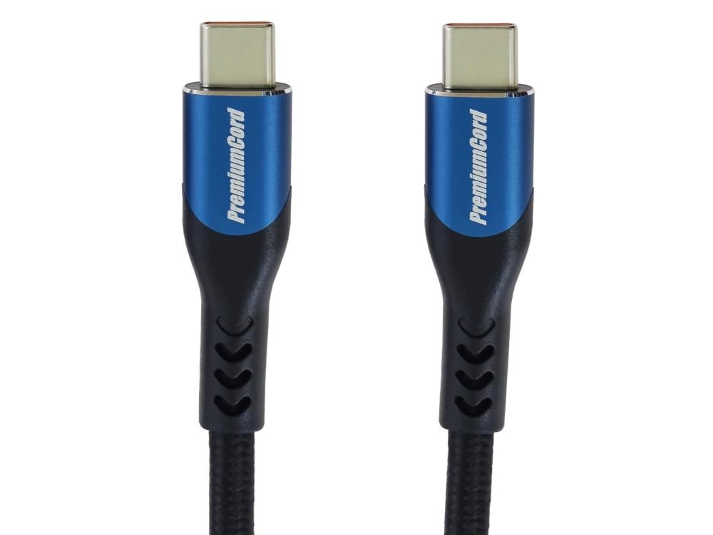 PremiumCord USB-C kabel ( USB 3.2 GEN 2x2,  5A,  100W,  20Gbit/ s ) 2m,  bavlněný oplet6 