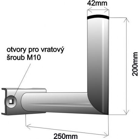 Držák antény na stožár,  galvanický zinek,  délka 25cm2 