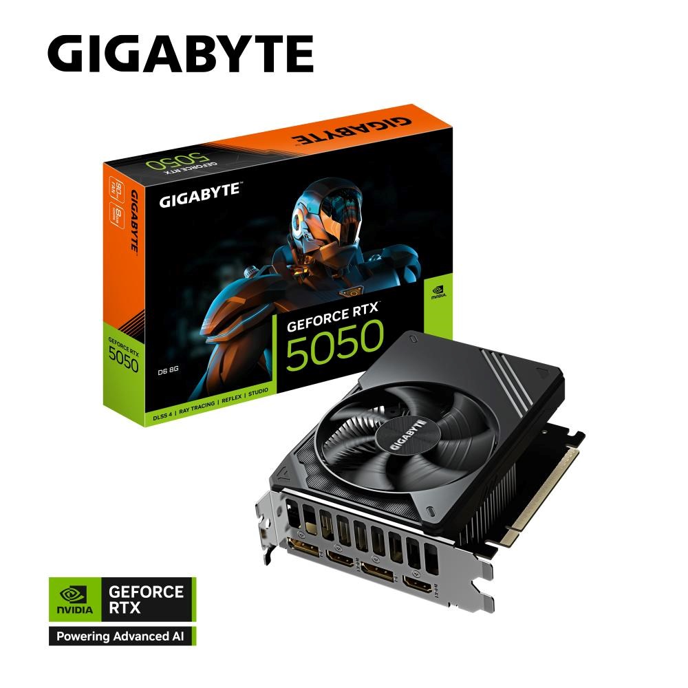 GIGABYTE VGA NVIDIA GeForce RTX 5050 D6 8G,  RTX 5050,  8G GDDR6,  2xDP,  2xHDMI0 