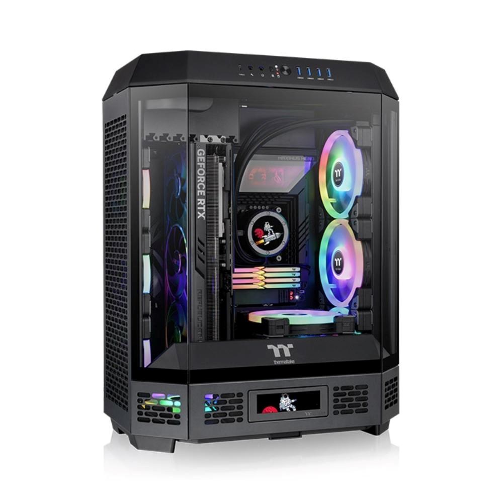THERMALTAKE Case The Tower 600,  ATX,  Průhledná bočnice,  2x 140mm Fan,  černá0 