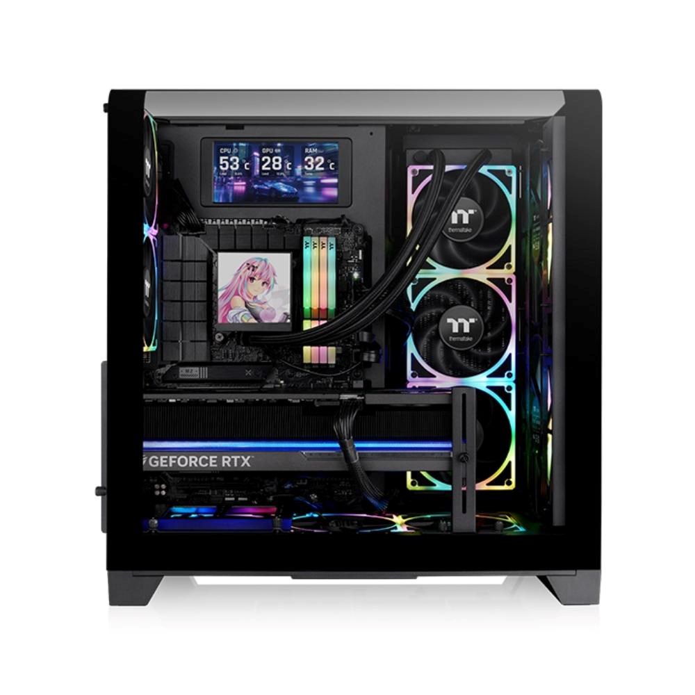THERMALTAKE Case View 390 Air,  ATX,  Průhledná bočnice,  2x 120mm Fan,  černá5 
