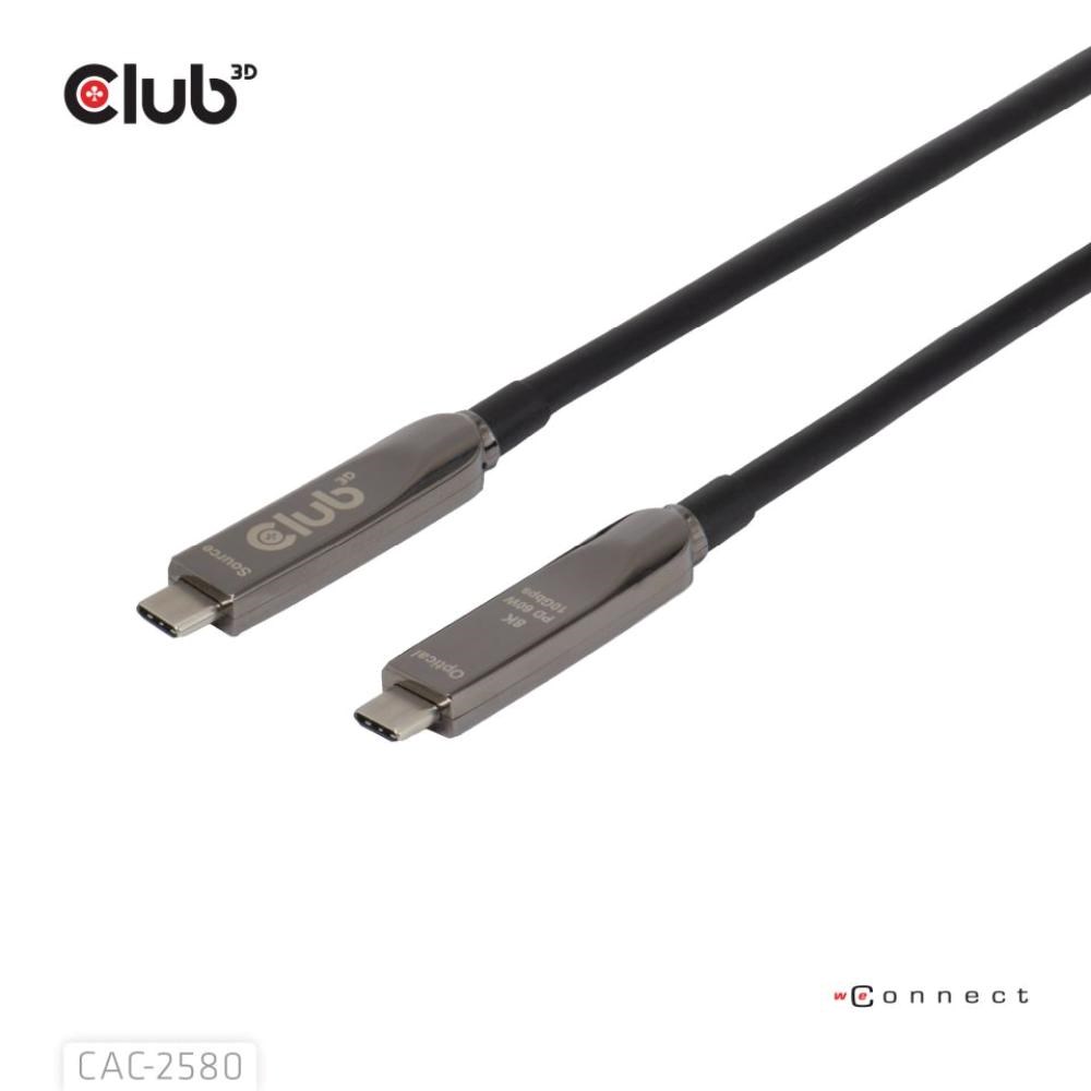 Club3D Kabel USB-C,  10 Gbps,  4K120Hz,  8K60Hz,  60W,  Bi-directional,  15m,  černá5 