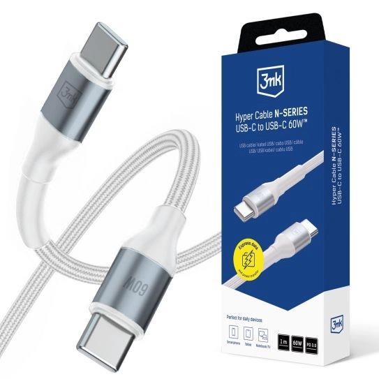 3mk kabel Hyper Cable N-SERIES C to C 1m 20V/ 3A 60W White0 