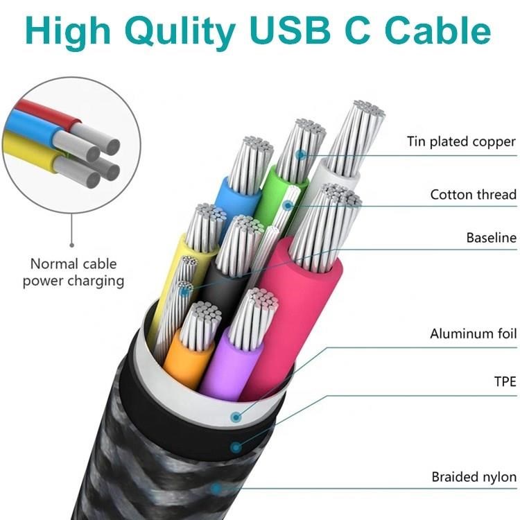 PremiumCord USB-C 2x zahnutý kabel ( USB 3.2 GEN 2x2,  5A,  100W,  20Gbit/ s ) bavlněný oplet,  délka: 3m6 
