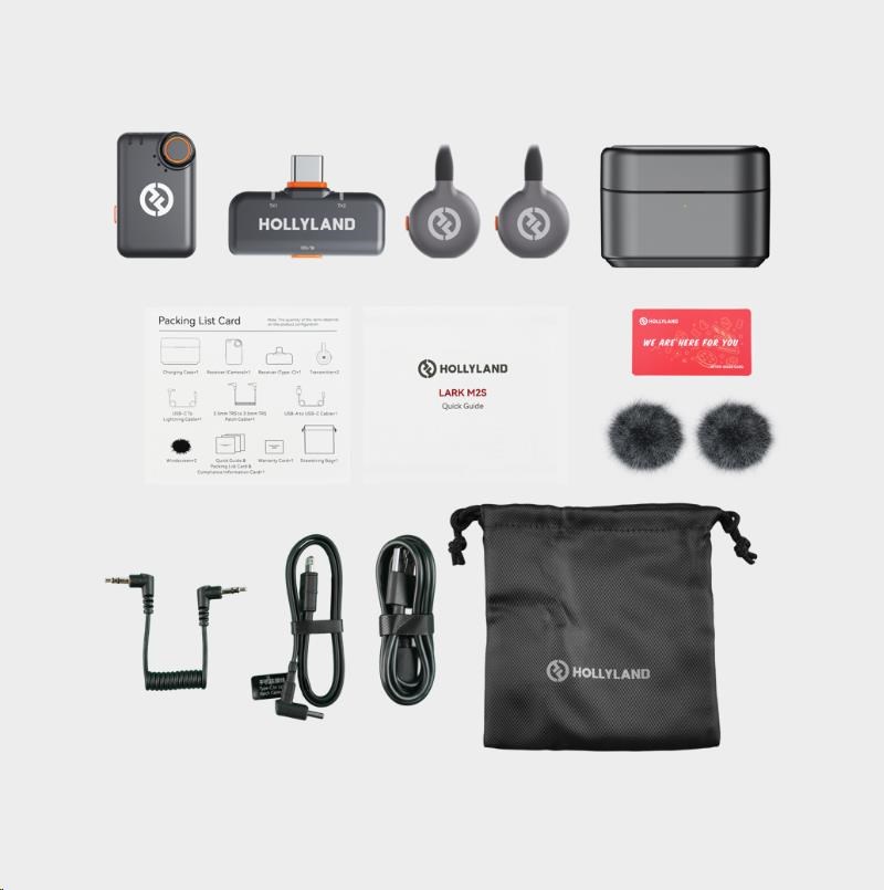 Hollyland LARK M2S Combo Wireless Lavalier Microphone Combo (Space Gray)1 