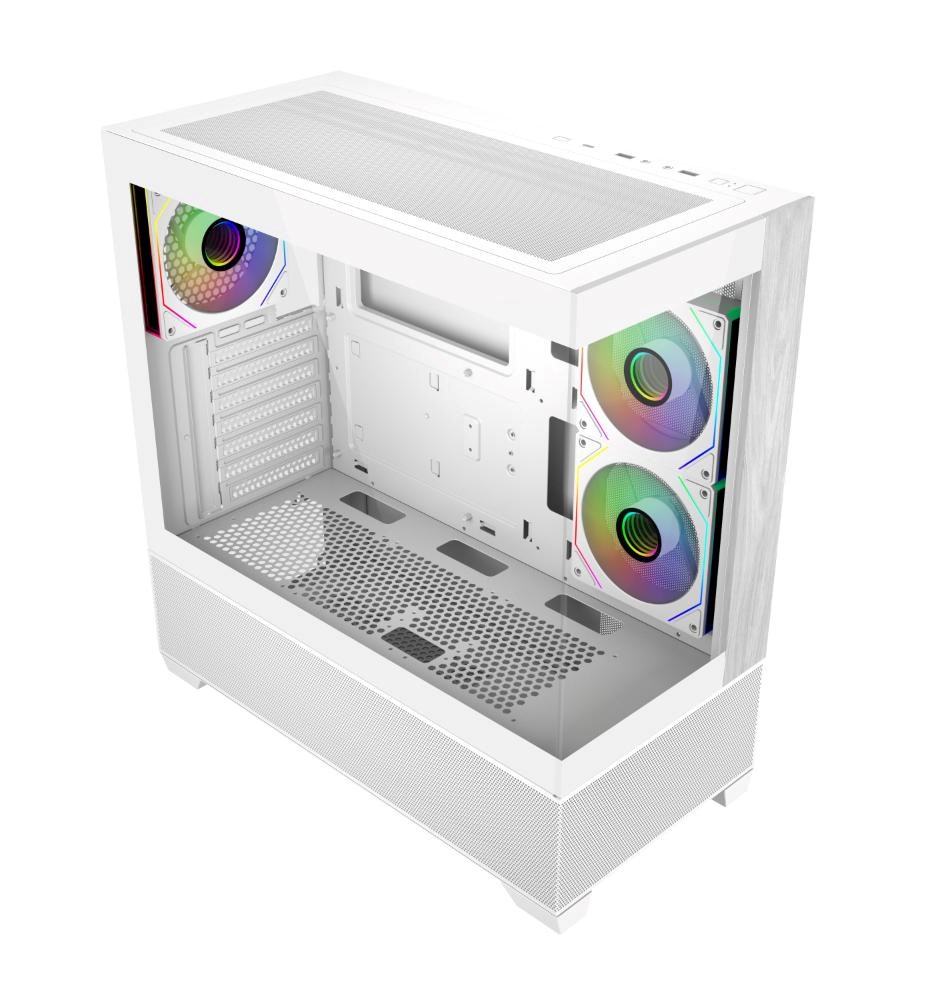 Cooler Master case Elite 690 Wood,  ATX,  Průhledná bočnice,  3x 120mm ARGB Fan,  Bílá1 