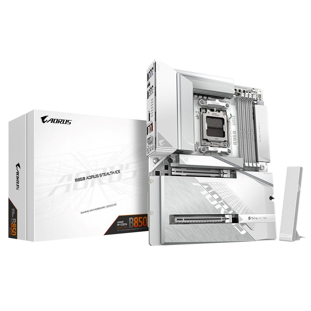 GIGABYTE MB Sc AM5 B850 AORUS STEALTH ICE,  AMD B850,  4xDDR5,  1xHDMI0 